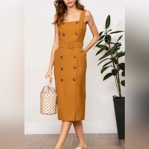 Lucy Paris Double Button Down Apron Dress